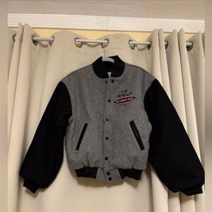 The Beatles Gray and Black Bomber Jacket